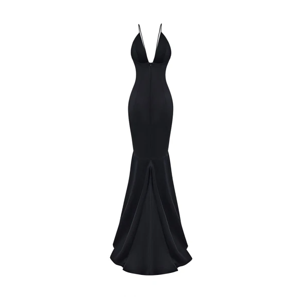 Rasario Satin maxi dress in Black, view 3