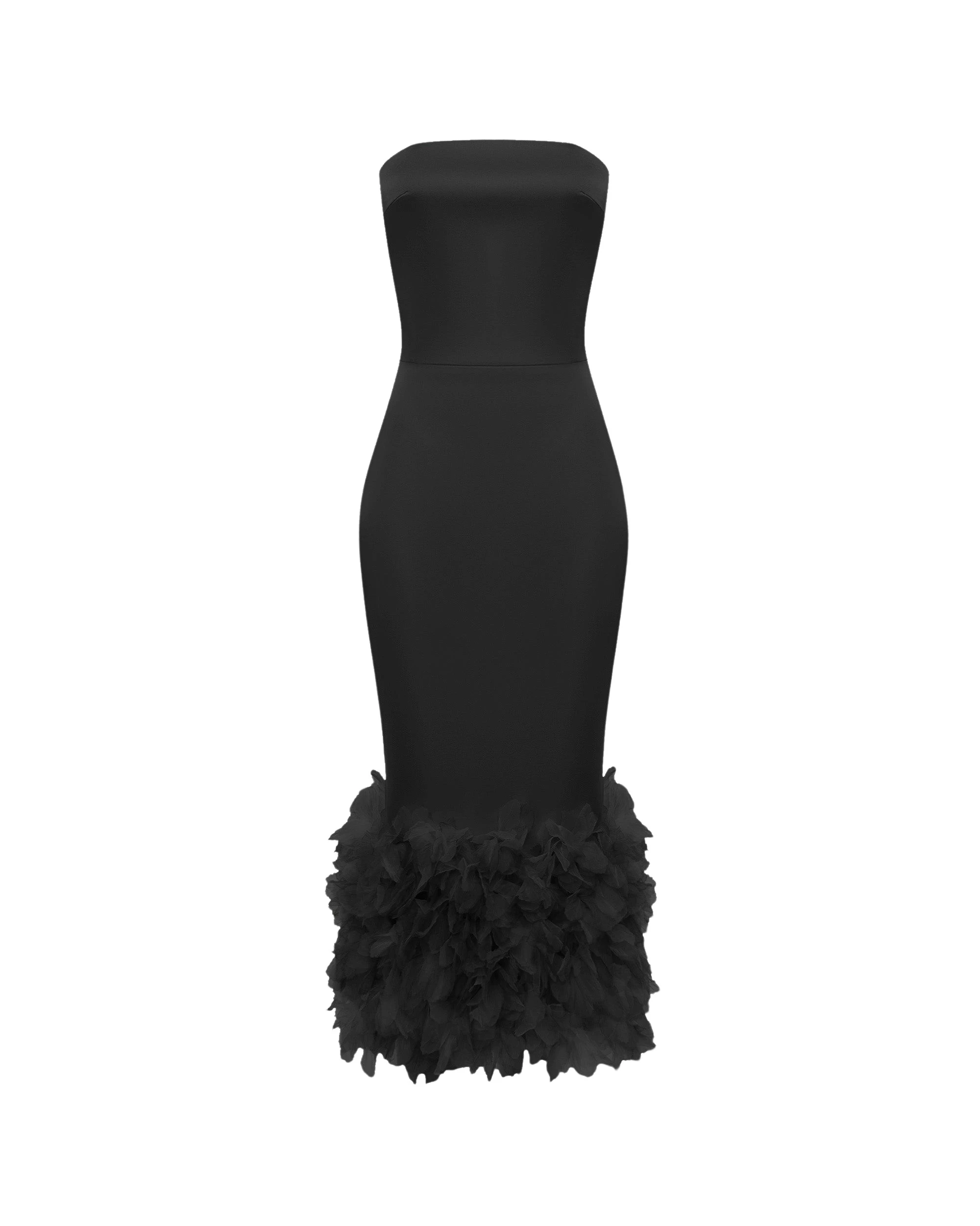 Rasario Satin midi dress in Black