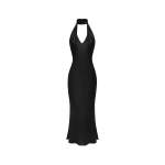 Rasario Satin midi dress with a cutout in Black