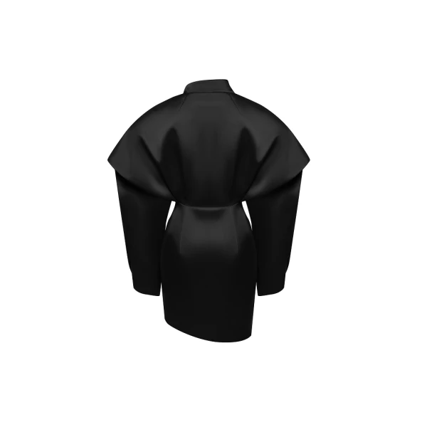 Rasario Satin mini dress in Black, view 4