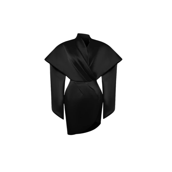 Rasario Satin mini dress in Black