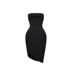 Rasario Satin mini dress with a voluminous skirt in Black