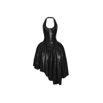 Rasario-Black-Sequin-midi-dress-with-asymmetric-voluminous-skirt-in-Black-at-Coveti35930_nobg Rasario Sequin midi dress with asymmetric voluminous skirt in Black