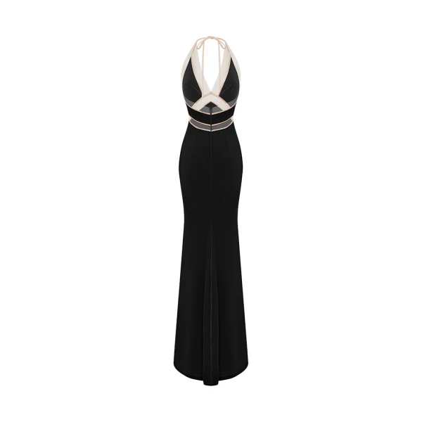 Rasario Velvet maxi dress in Black, view 3