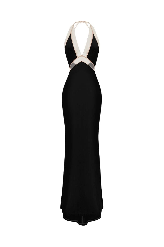 Rasario Velvet maxi dress in Black