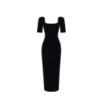 Rasario Velvet midi dress in Black