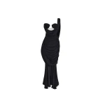 Rasario Viscose and silk corset maxi dress with draping in Black