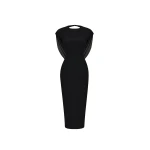 Rasario Viscose and silk midi dress with cowl back in Black