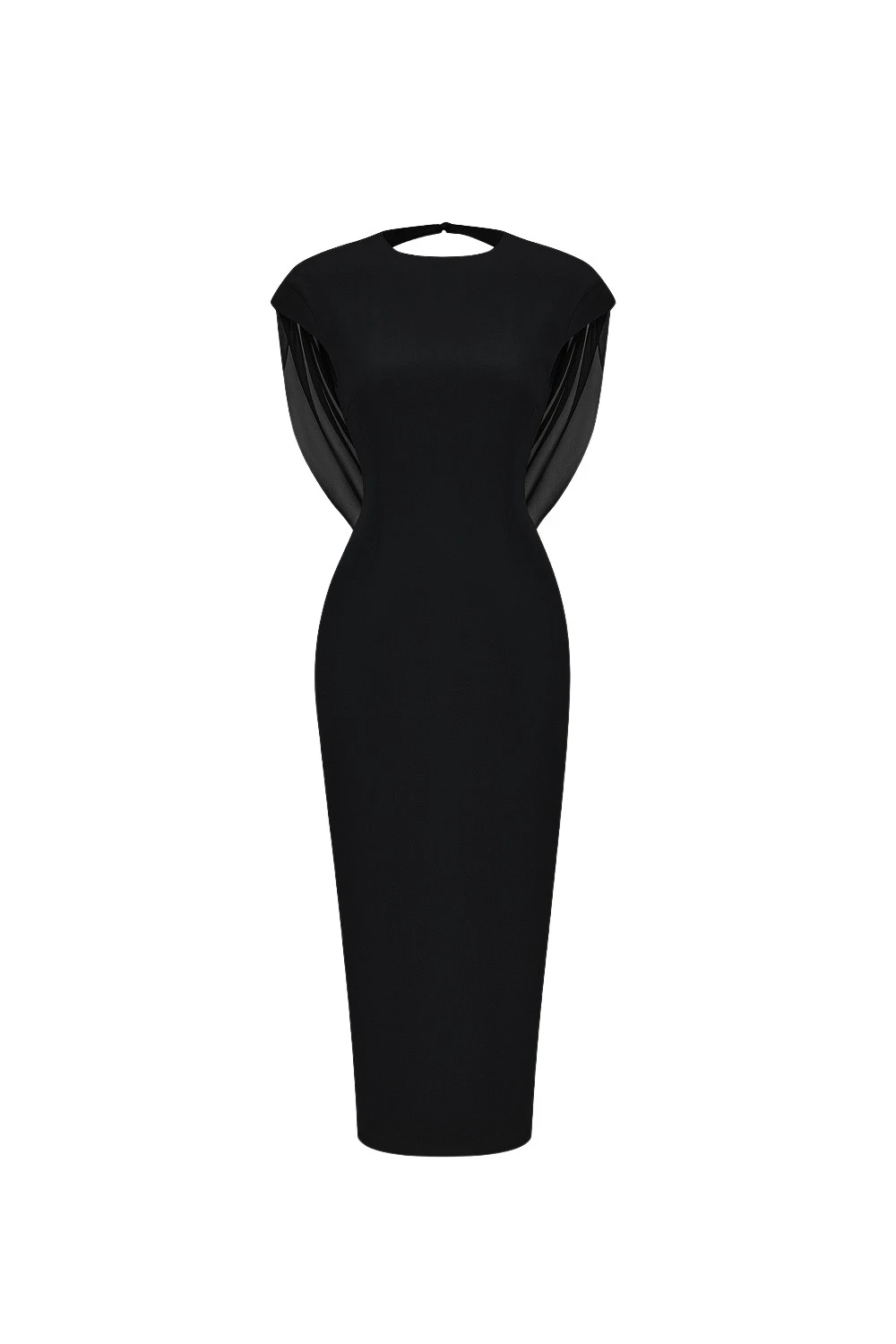 Rasario-Black-Viscose-and-silk-midi-dress-with-cowl-back-in-Black-at-Coveti35474_nobg Rasario Viscose and silk midi dress with cowl back in Black