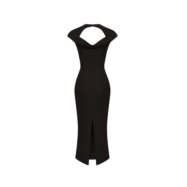 Rasario Viscose crepe midi dress in Black, view 4