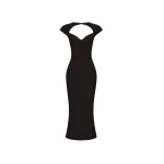 Rasario Viscose crepe midi dress in Black