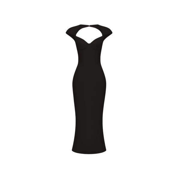 Rasario Viscose crepe midi dress in Black