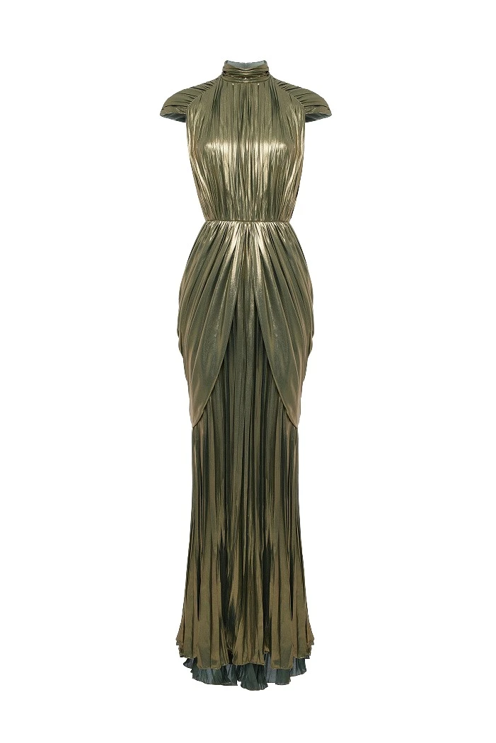 Rasario-Green-Draped-chiffon-maxi-dress-in-Olive-at-Coveti64870_nobg Rasario Draped chiffon maxi dress in Olive