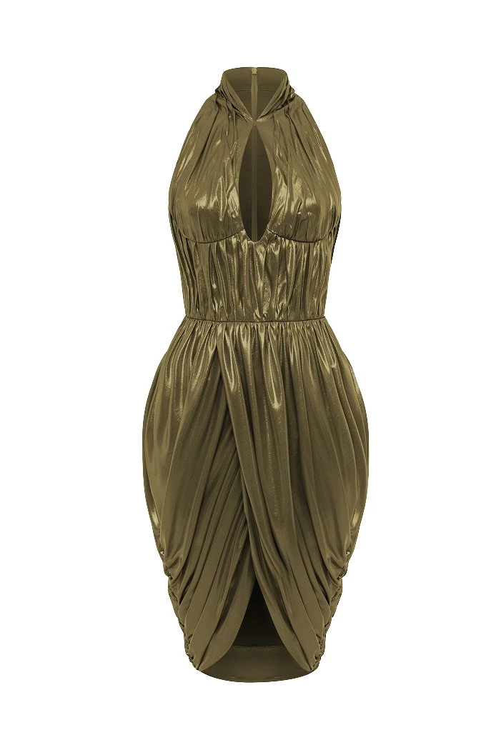 Rasario-Green-Draped-chiffon-mini-dress-in-Olive-at-Coveti53024_nobg Rasario Draped chiffon mini dress in Olive