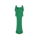 Rasario Viscose crepe maxi dress with draping and open back in Green