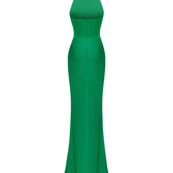 Rasario Viscose crepe maxi dress with train in Green, view 2