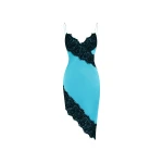 Rasario-Multicolour-Asymmetric-satin-and-lace-mini-dress-in-Turquoise-and-Black-at-Coveti62533_nobg Rasario Asymmetric satin and lace mini dress in Turquoise and Black