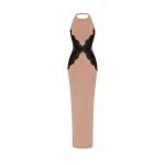 Rasario-Multicolour-Crepe-and-lace-maxi-dress-in-Beige-and-Black-at-Coveti75001_nobg Rasario Crepe and lace maxi dress in Beige and Black