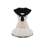 Rasario Lace mini dress in Black and White
