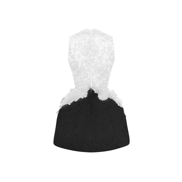 Rasario Lace mini dress with voluminous skirt in White and black, view 3