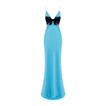 Rasario-Multicolour-Satin-and-lace-maxi-dress-with-a-bow-in-Turquoise-and-Black-at-Coveti96791_nobg Rasario Satin and lace maxi dress with a bow in Turquoise and Black