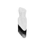 Rasario Sequin asymmetric midi dress with beaded fringe in White and Black
