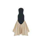 Rasario Viscose and silk corset maxi dress with ruffles in Black and Gold