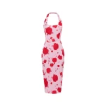 Rasario Printed satin midi dress in Pink