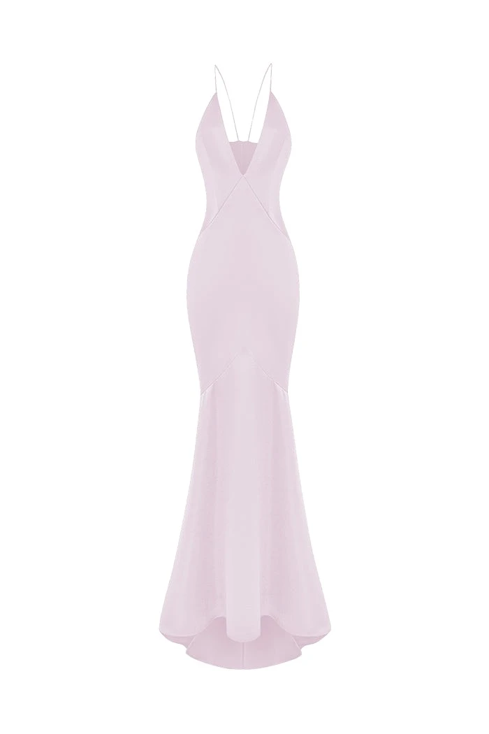 Rasario Satin maxi dress in Light pink