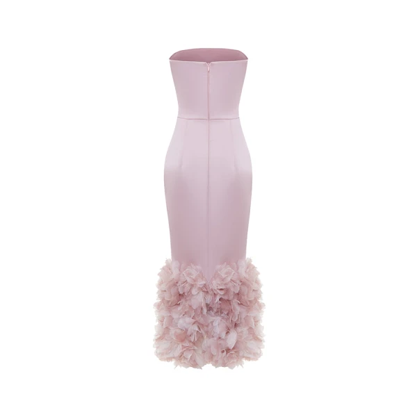Rasario Satin midi dress in Light pink, view 3