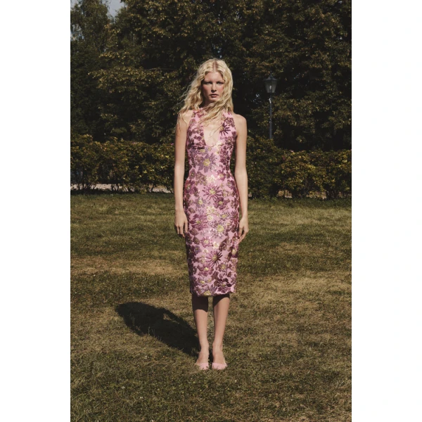 Rasario Sequin-embellished chiffon midi dress in Pink, view 2