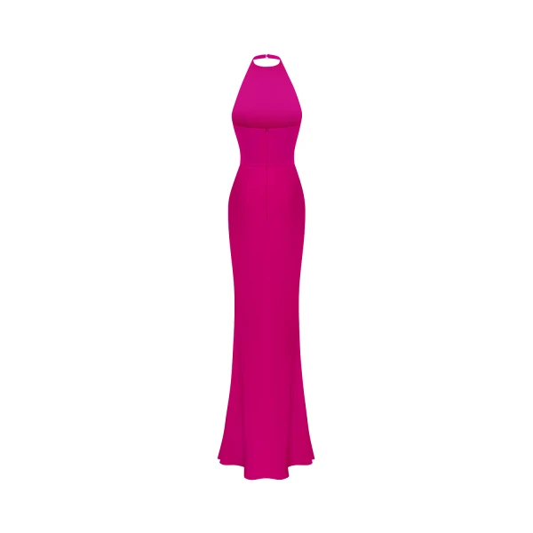 Rasario Viscose crepe maxi dress with train in Pink, view 4