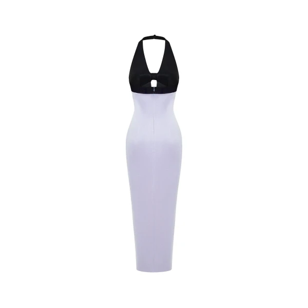 Rasario Satin and velvet midi dress in Lilac, view 3