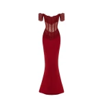 Rasario-Red-Lace-and-satin-corset-maxi-dress-in-Burgundy-at-Coveti38196_nobg Rasario Lace and satin corset maxi dress in Burgundy