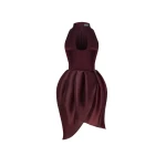 Rasario Satin and silk organza mini dress in Burgundy