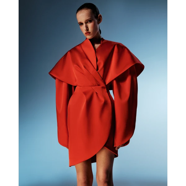 Rasario Satin mini dress in Red, view 2