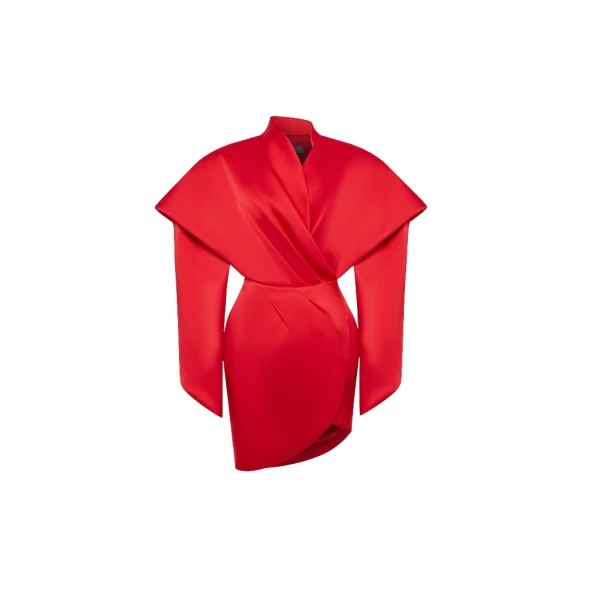Rasario Satin mini dress in Red