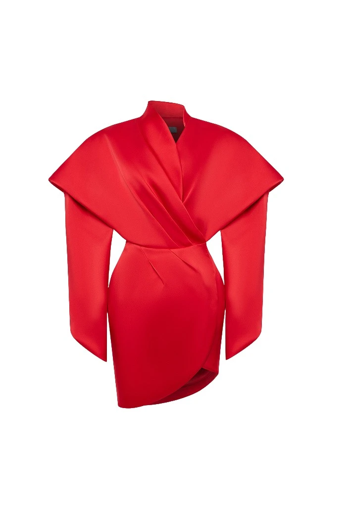 Rasario-Red-Satin-mini-dress-in-Red-at-Coveti74327_nobg Rasario Satin mini dress in Red