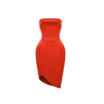 Rasario Satin mini dress with a voluminous skirt in Red