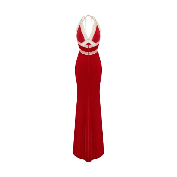 Rasario Velvet maxi dress in Red, view 3