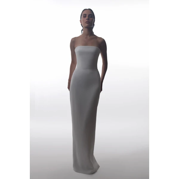 Rasario Crepe corset maxi dress in White, view 2