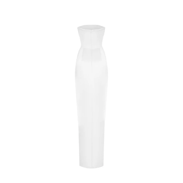 Rasario Crepe corset maxi dress in White, view 3