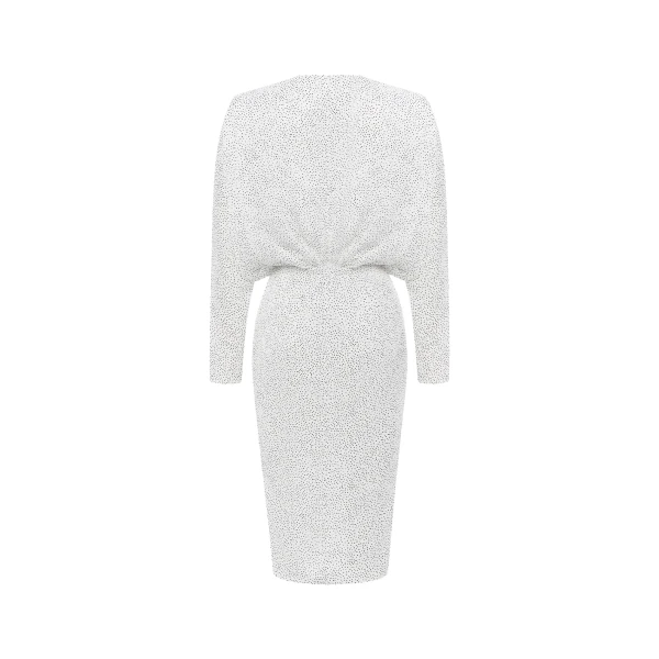 Rasario Draped chiffon midi dress in White, view 4