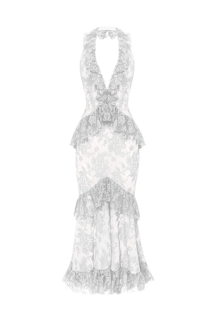 Rasario-White-Lace-midi-dress-with-ruffles-in-White-at-Coveti93847_nobg Rasario Lace midi dress with ruffles in White