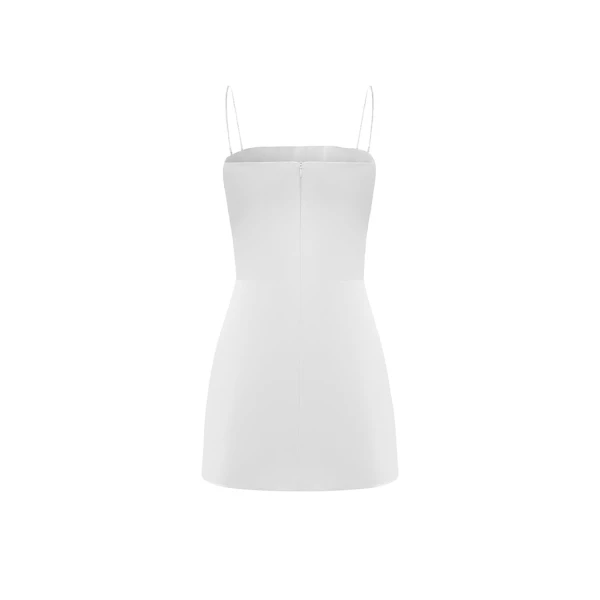 Rasario Satin mini dress in White, view 3