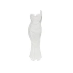 Rasario Viscose and silk corset maxi dress with draping in White