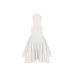 Rasario Viscose and silk corset maxi dress with ruffles in White