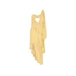 Rasario Chiffon asymmetric maxi dress with draping in Yellow