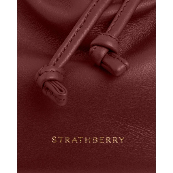 Strathberry Charlotte Drawstring in Oxblood, view 4