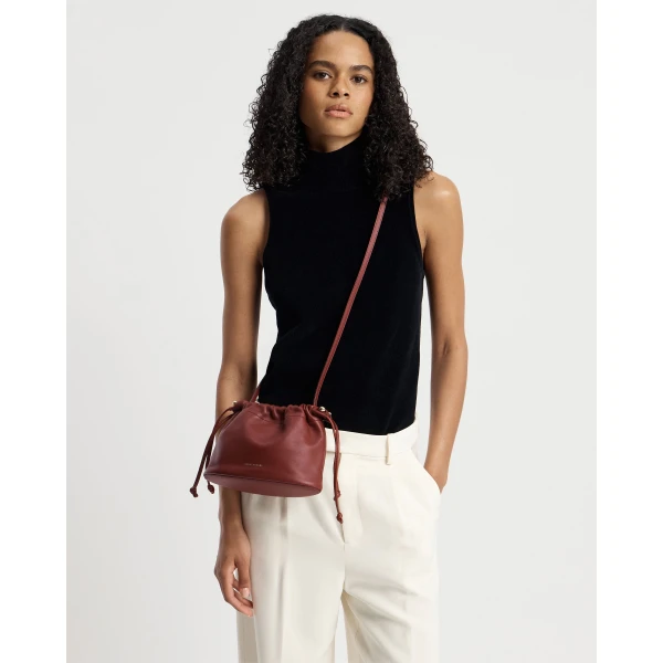 Strathberry Charlotte Drawstring in Oxblood, view 5
